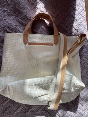 Cream Crossbody Bag with Tan Accents - Women Bags